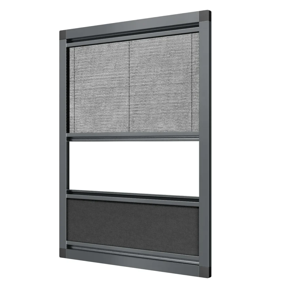 Duo plissé hor met insectenhor boven en verduisterend plissé onder, antraciet frame